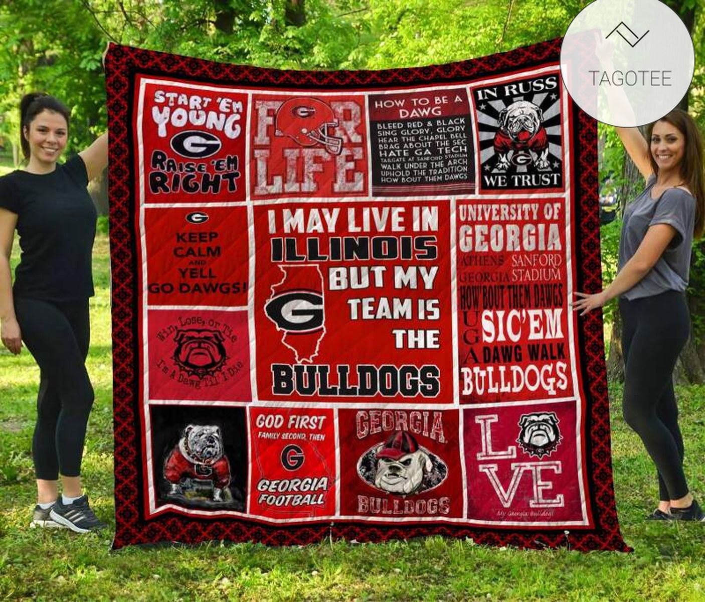 Georgia Bulldogs Illinois Quilt Blanket