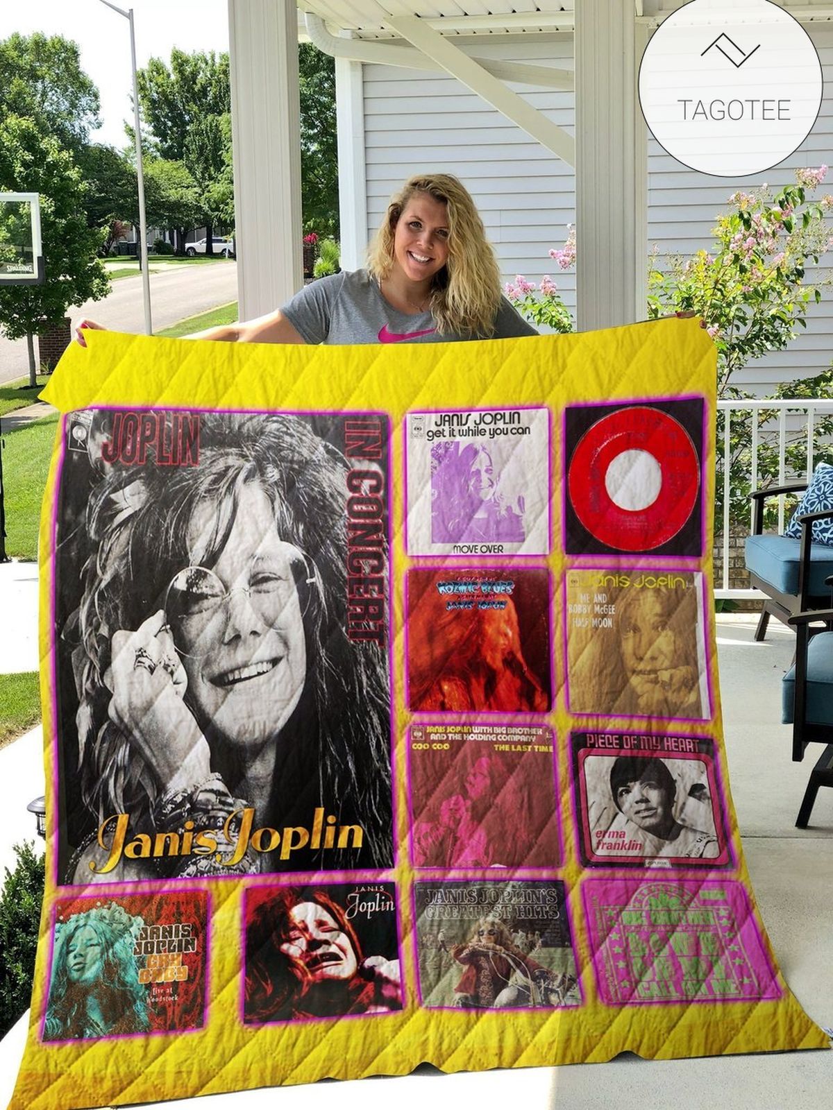 Janis Joplin Singles Quilt Blanket