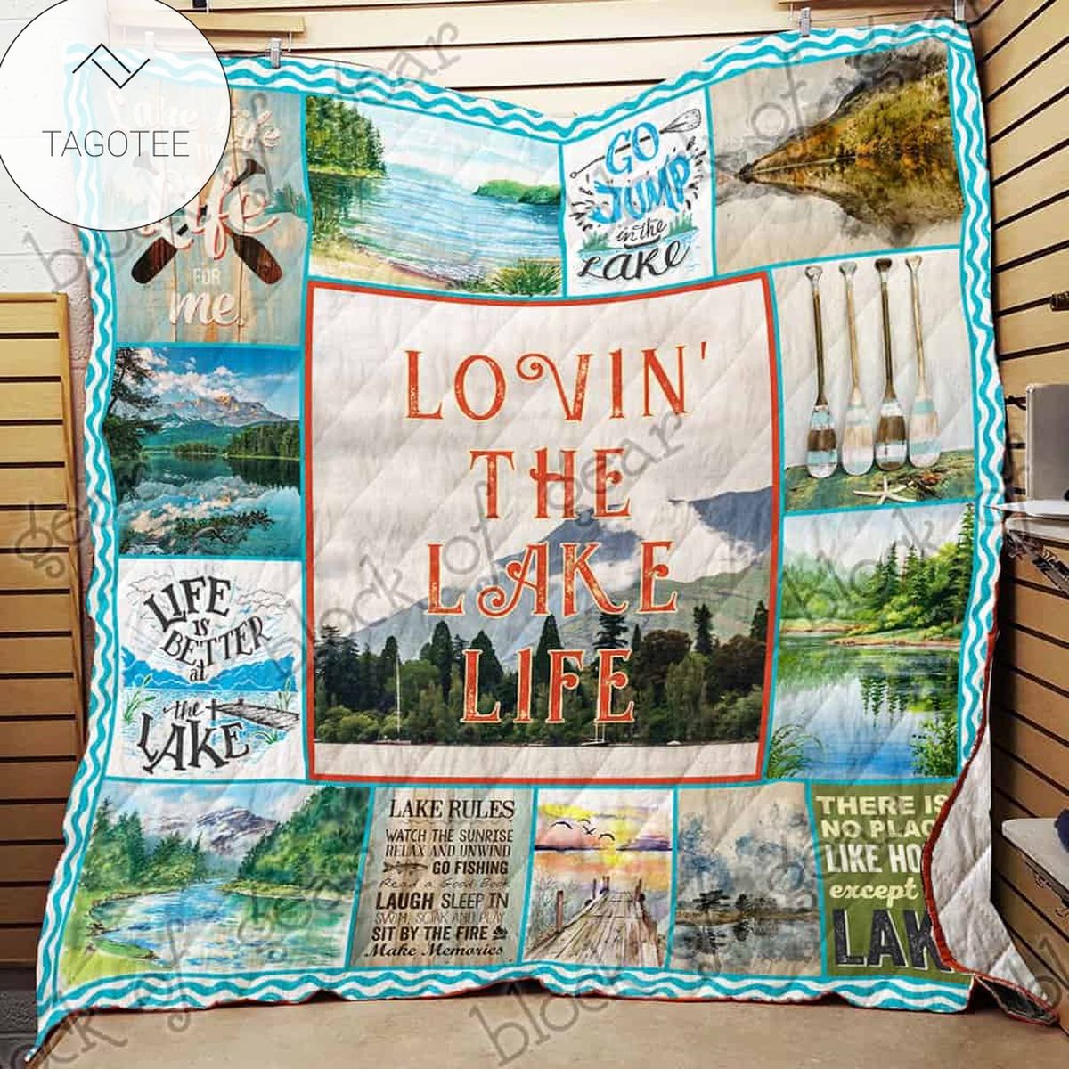 Lovin’ The Lake Life Quilt Blanket