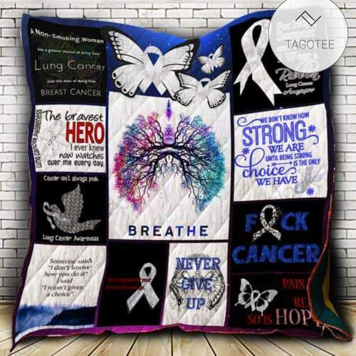Lung Cancer Awareness Quilt Blanket