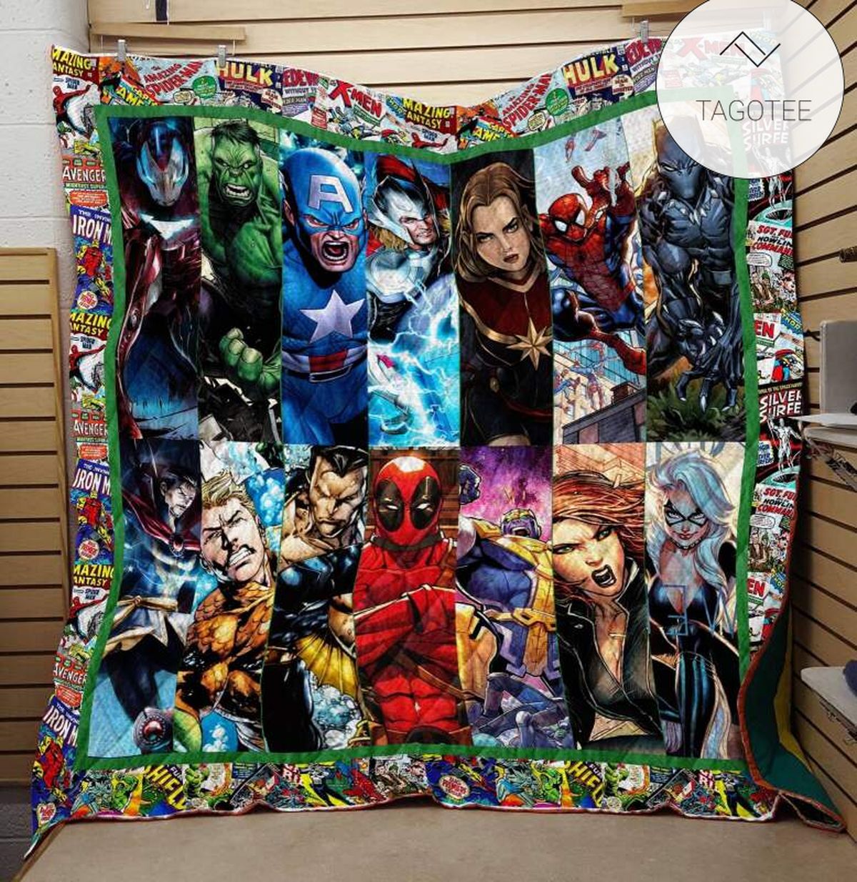 Marvel Superhero Comic Quilt Blanket