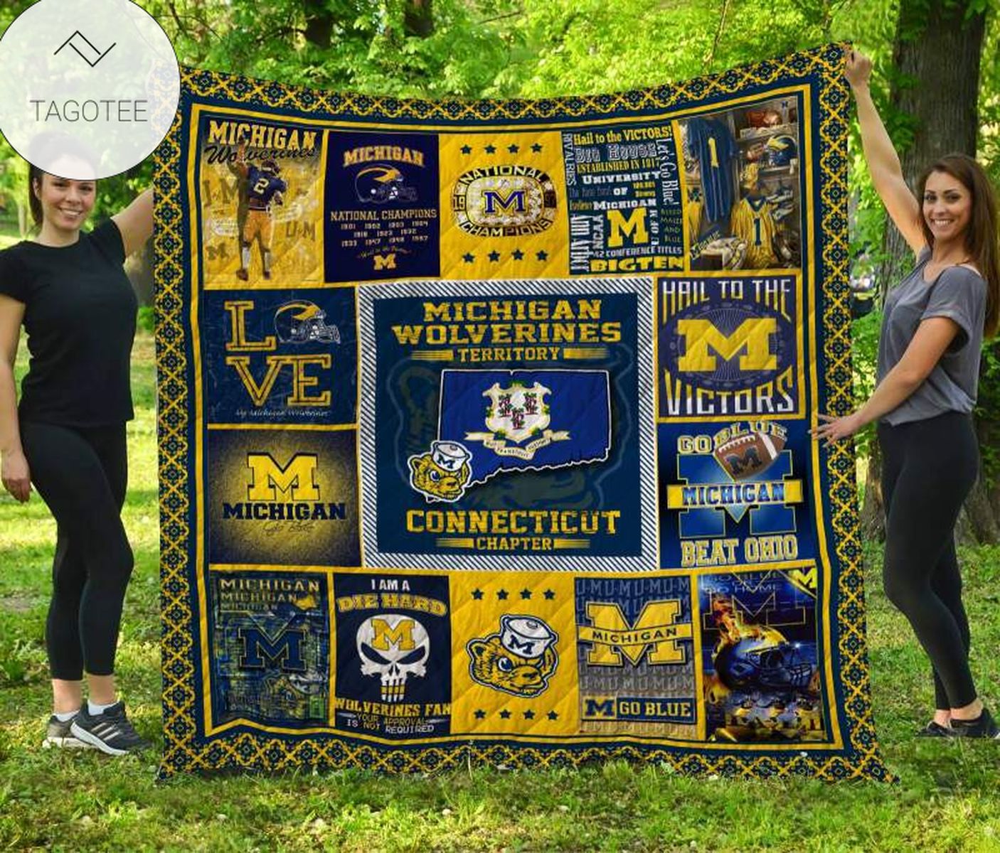 Michigan Wolverines Connecticut Quilt Blanket