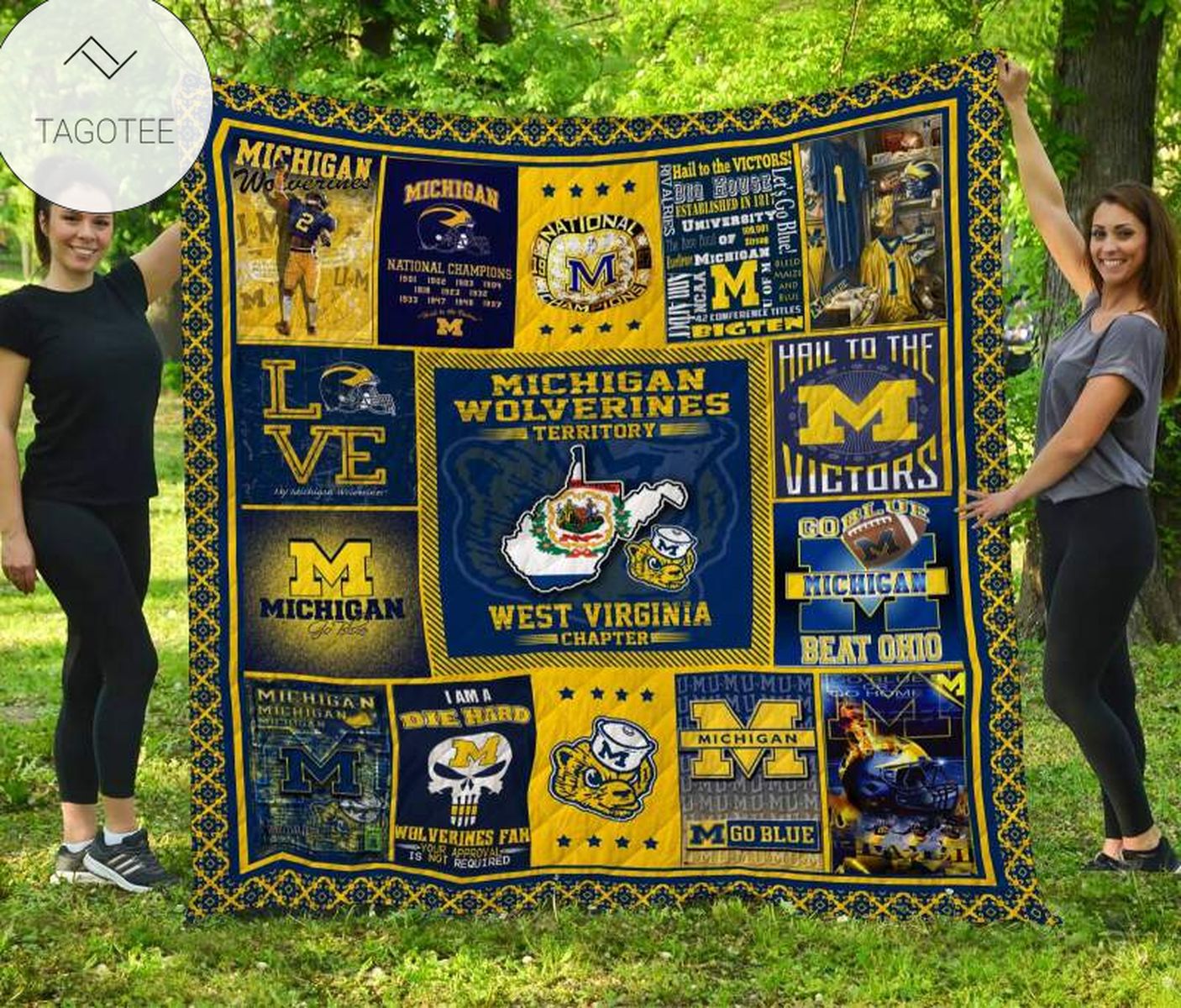 Michigan Wolverines West Virginia Quilt Blanket
