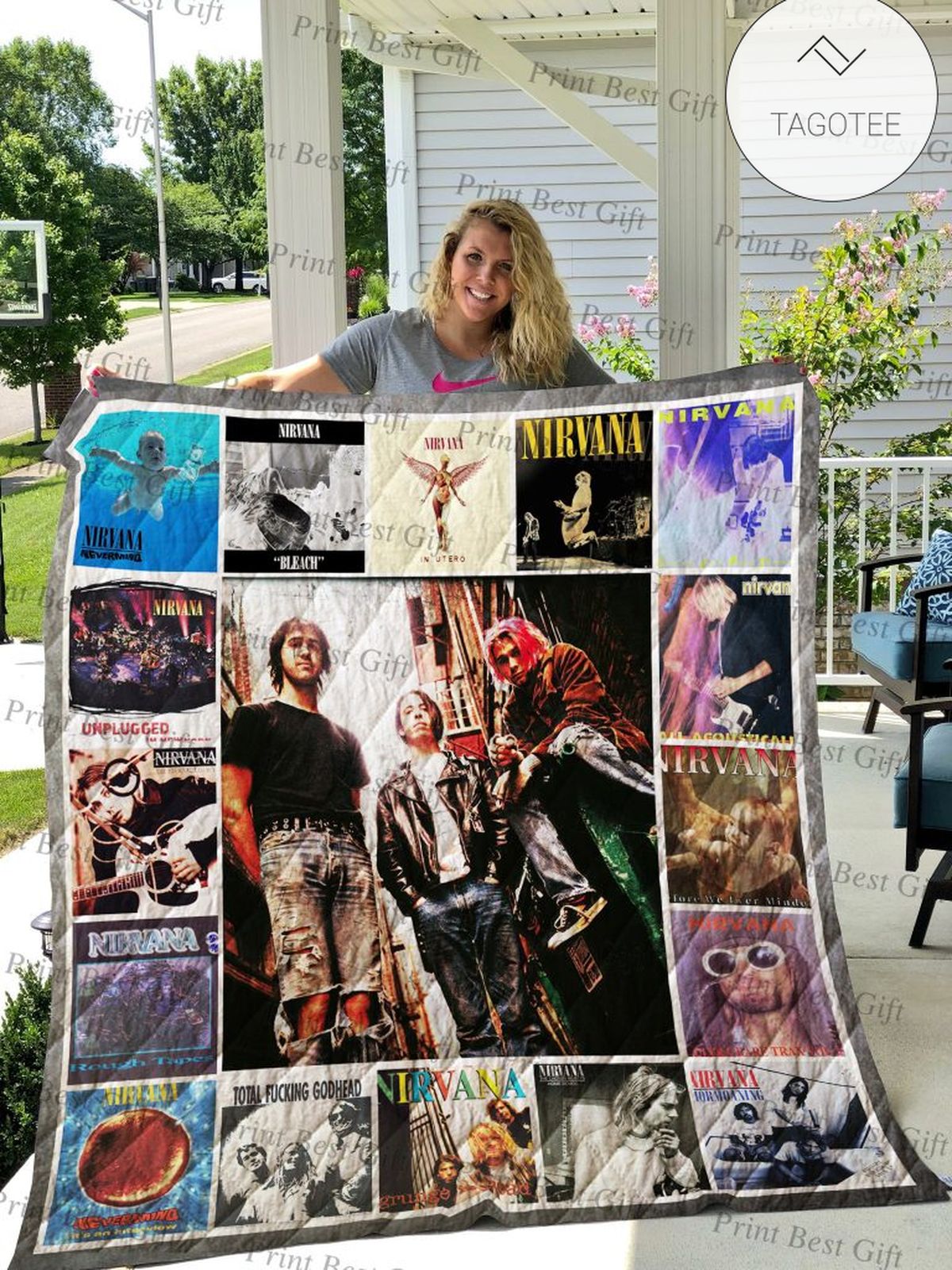 Nirvana Cover Poster Quilt Blanket