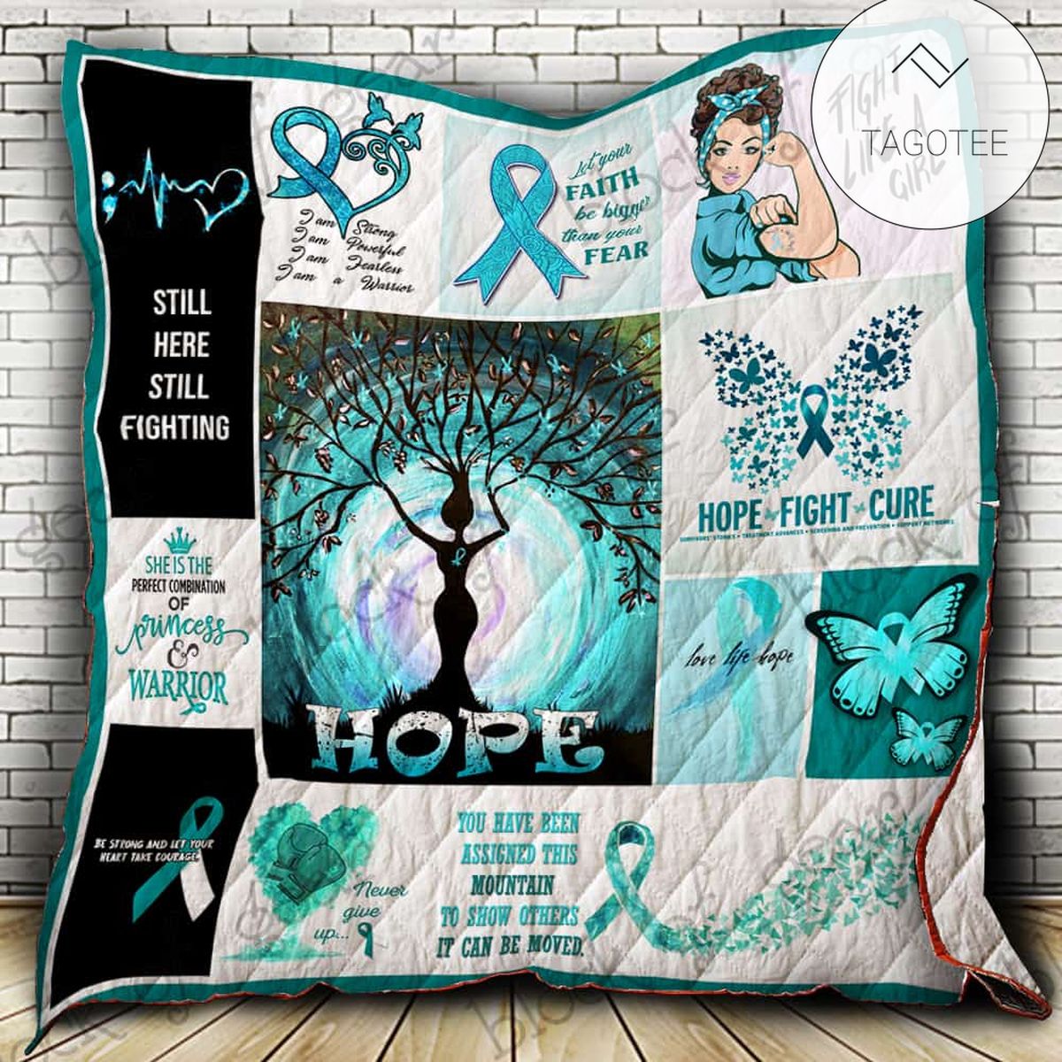 Ovarian Cancer Warrior Quilt Blanket