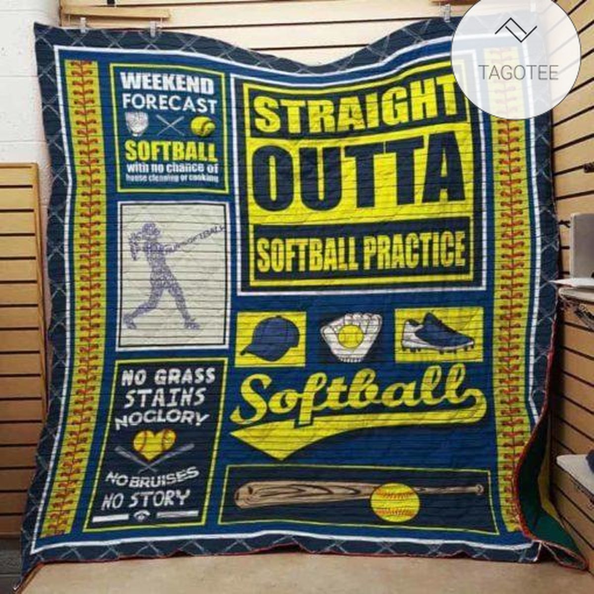 Softball Is Life Quilt Blanket