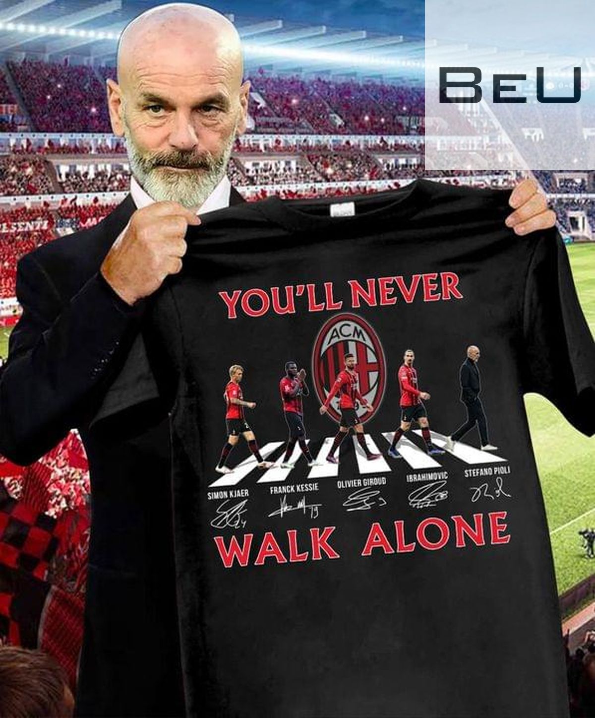 Ac Milan You'll Never Walk Alone Abbey Road Signatures Shirt