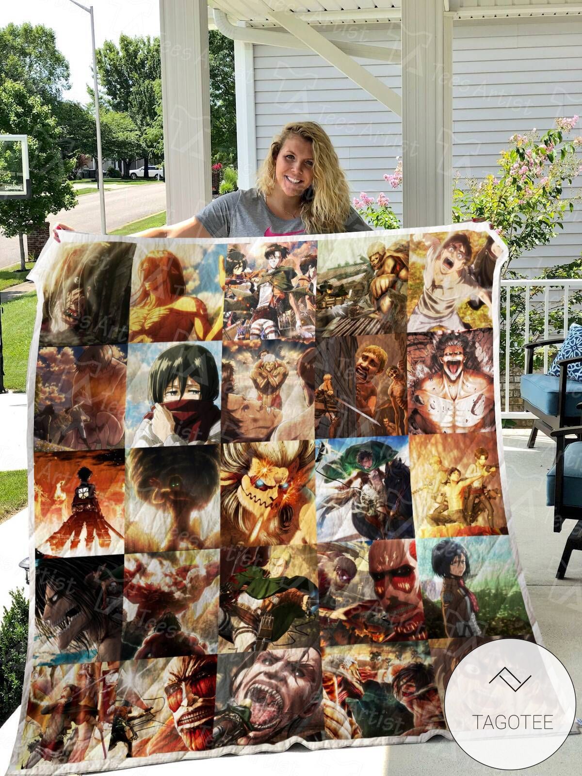 Attack On Titan Quilt Blanket