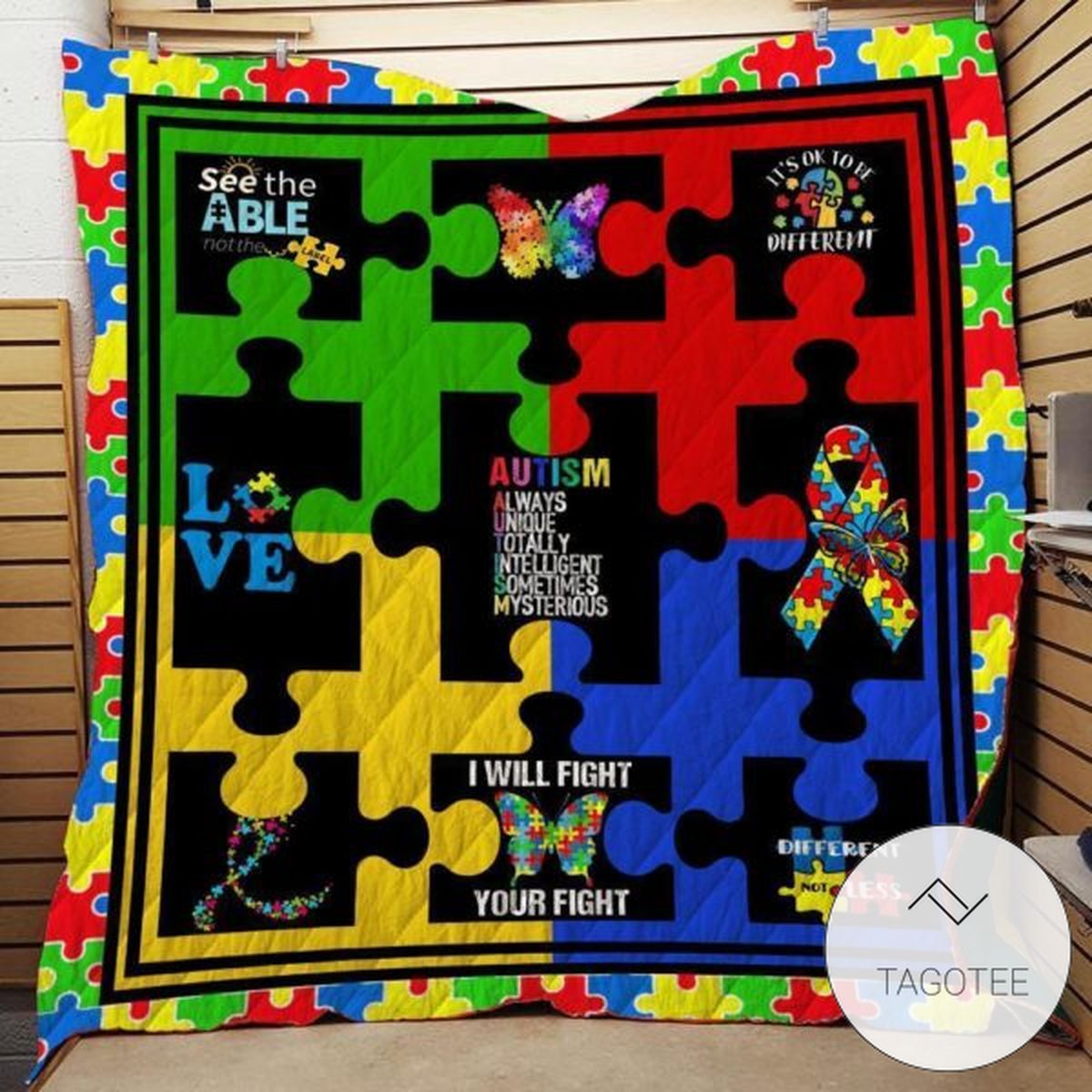 Autism Its Ok To Be Different Quilt Blanket