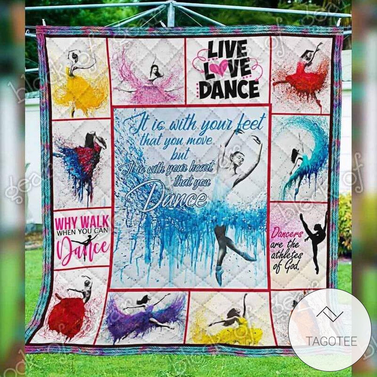 Ballet Why Walk When You Can Dance Quilt Blanket