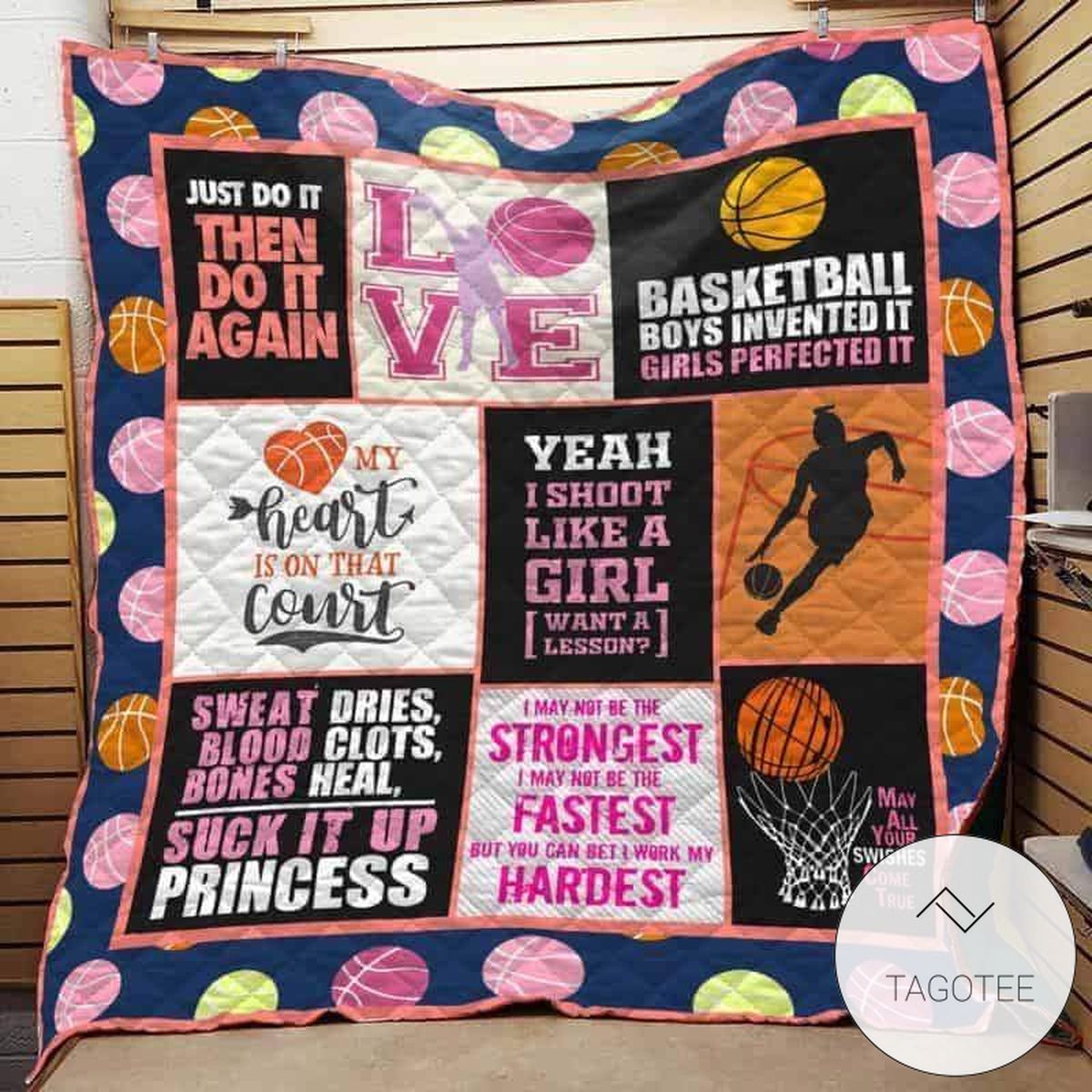 Basketball Boys Invented It Girls Perfected It Quilt Blanket
