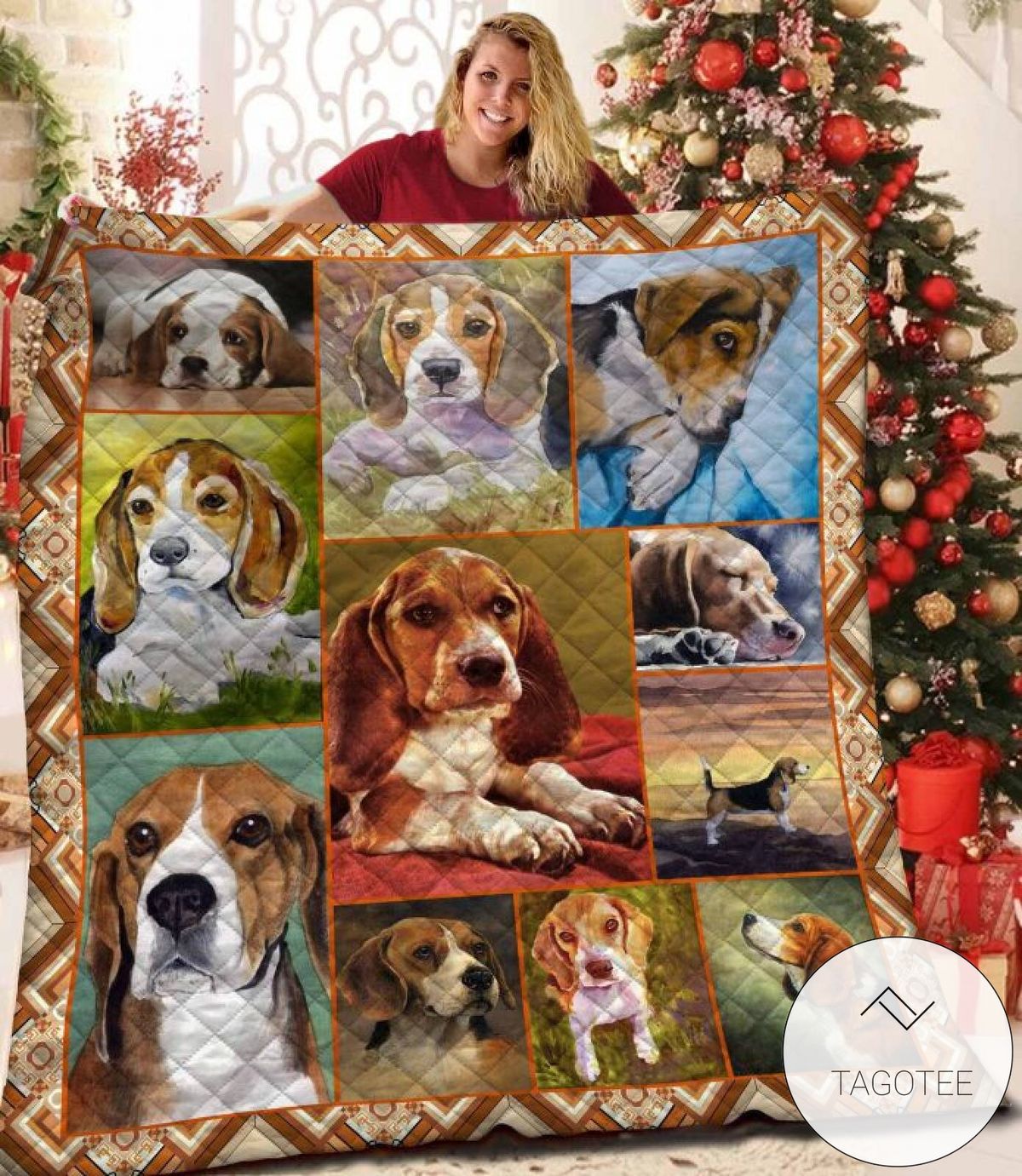 Beagle Can We Kiss Quilt Blanket