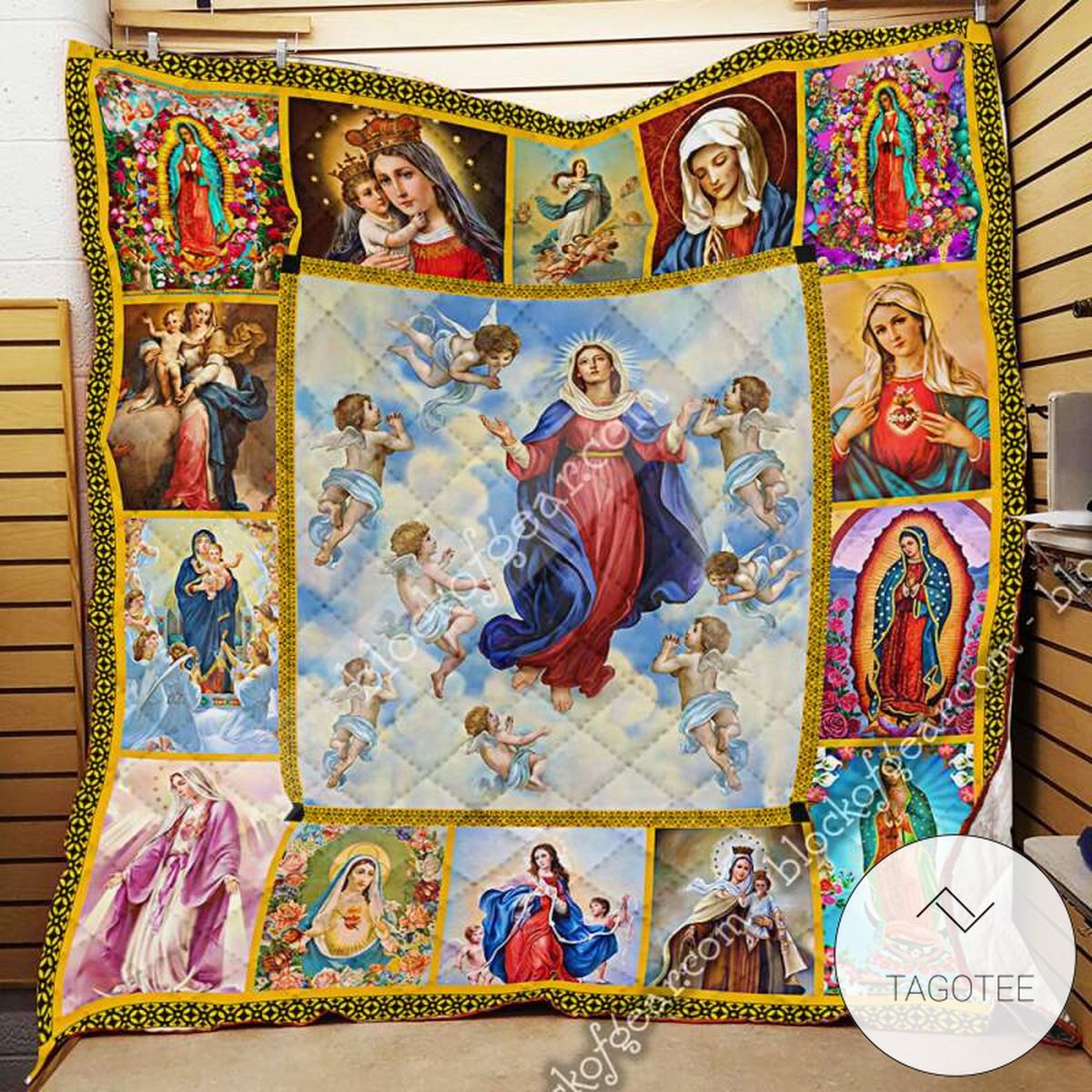 Blessed Virgin Mary Quilt Blanket