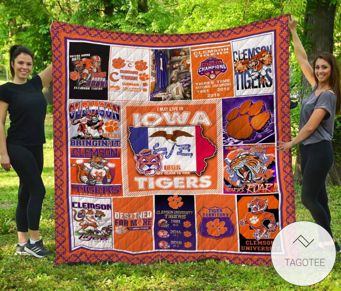 Clemson Tigers Iowa Quilt Blanket