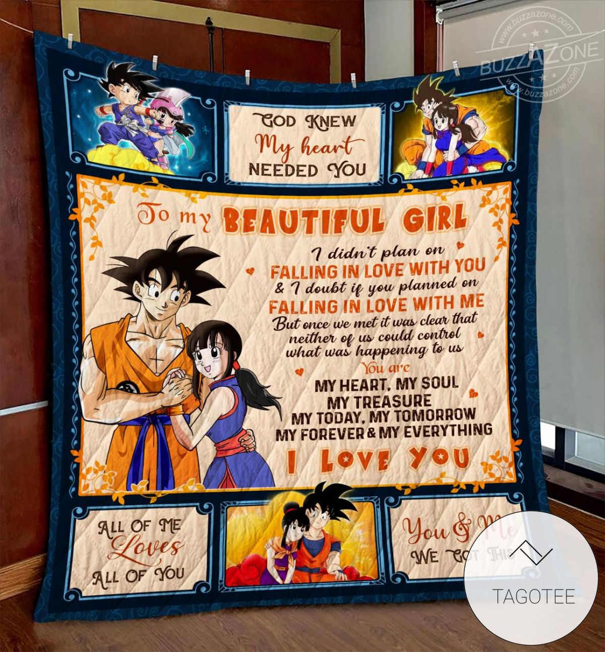 Dragon Ball Goku Neither Of Us Could Control Quilt Blanket