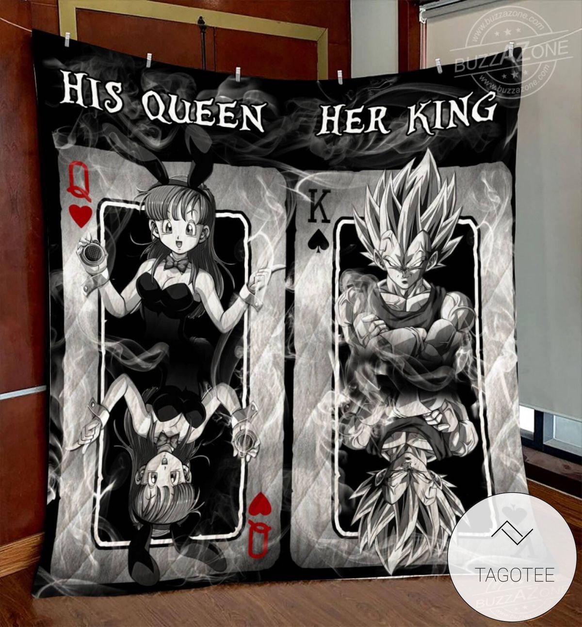 Dragon Ball Queen And King Vegeta Bulma Quilt Blanket