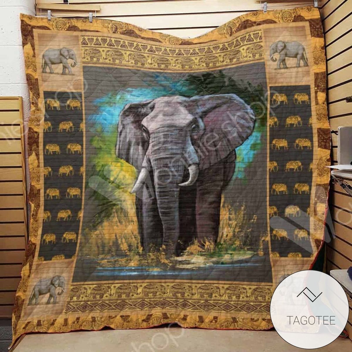 Elephant Sleep Tonight Quilt Blanket