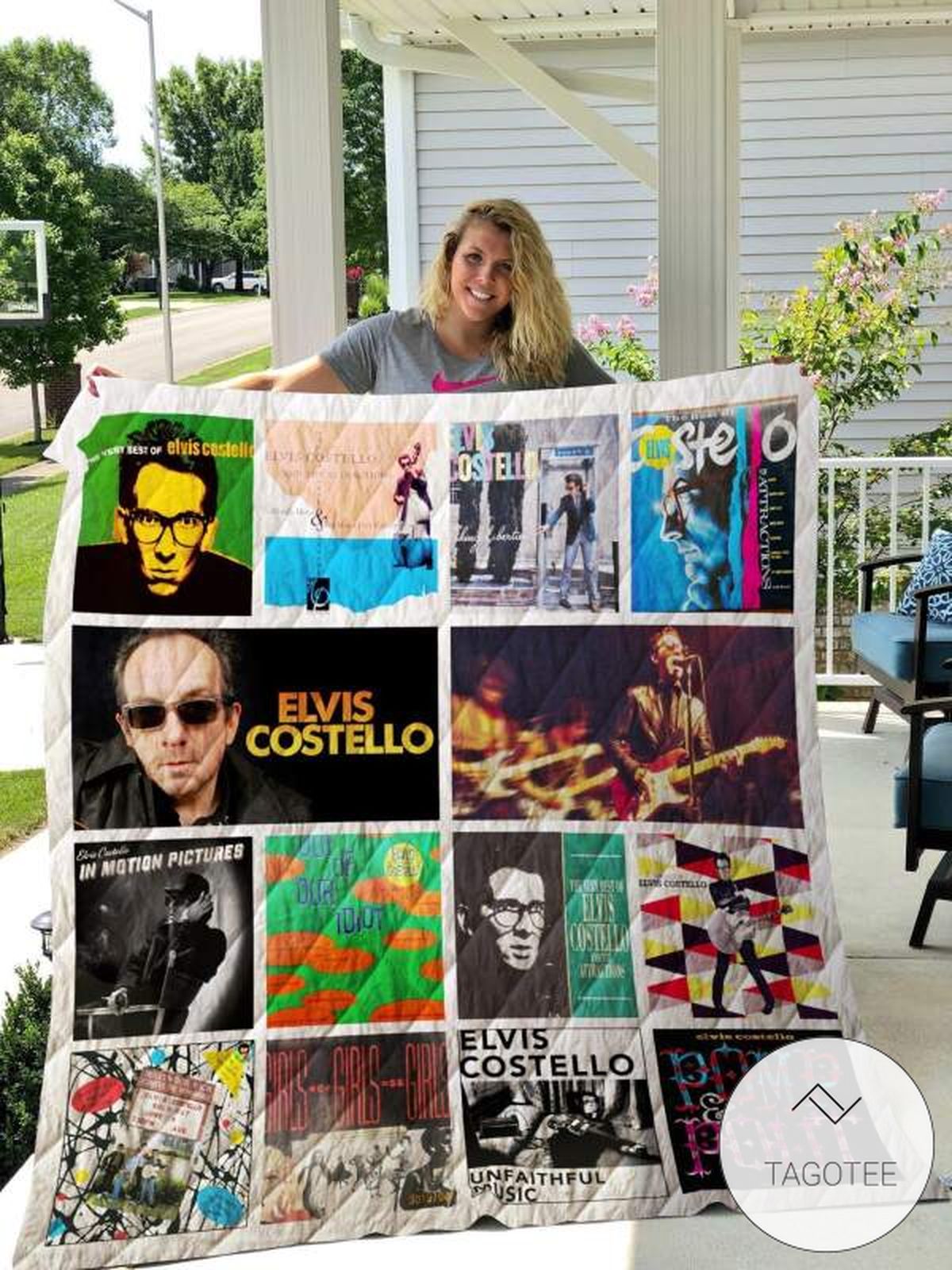 Elvis Costello Complication Albums Quilt Blanket