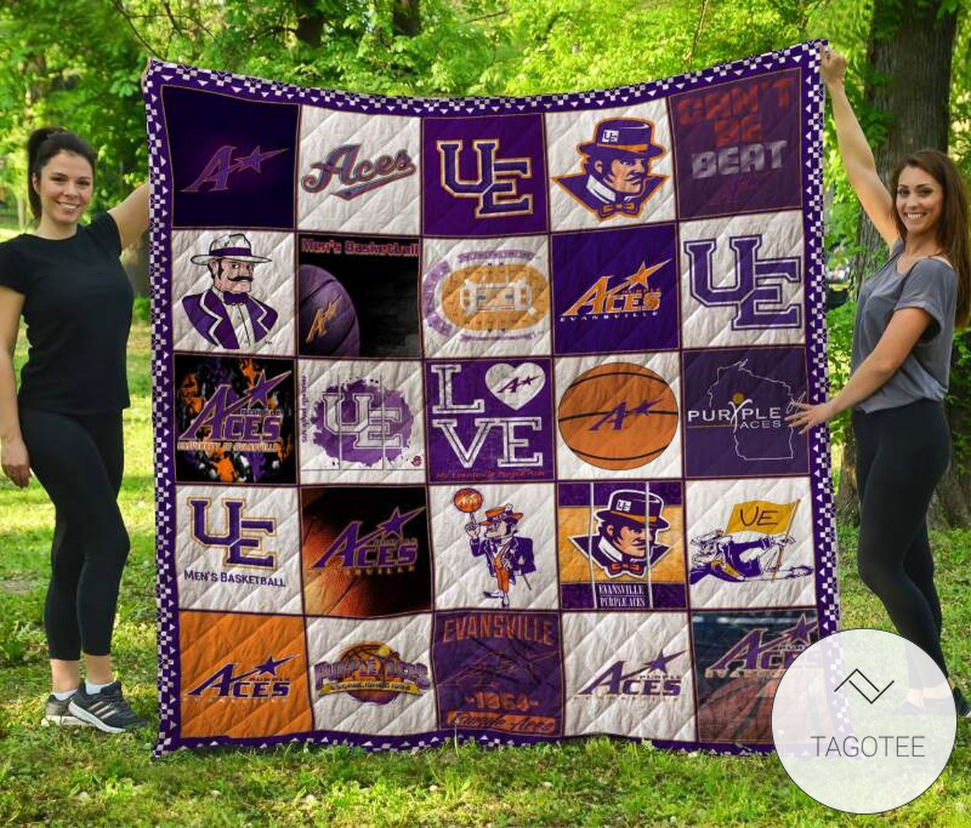 Evansville Purple Aces Quilt Blanket