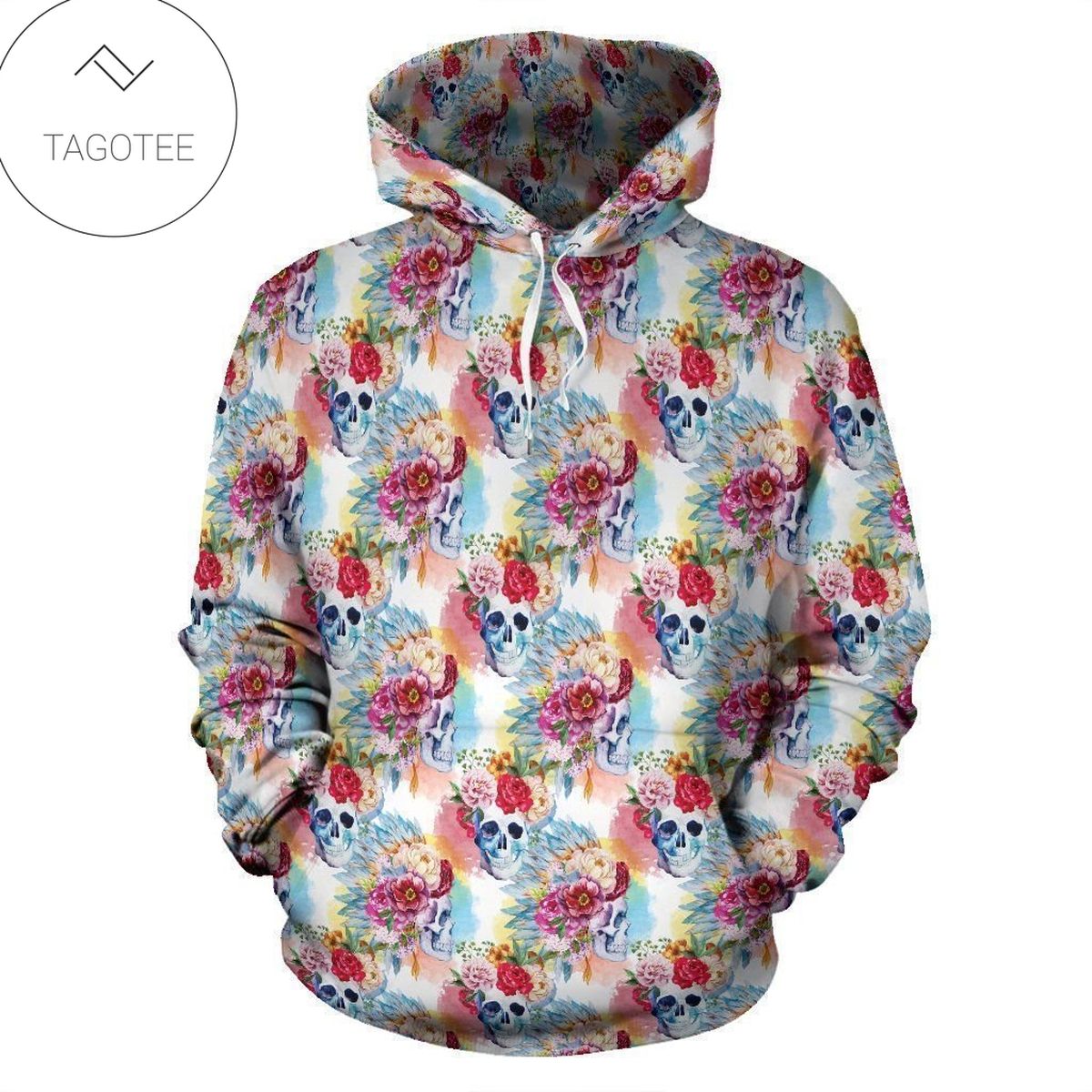 Floral Skull Colorful Graphic Hoodie