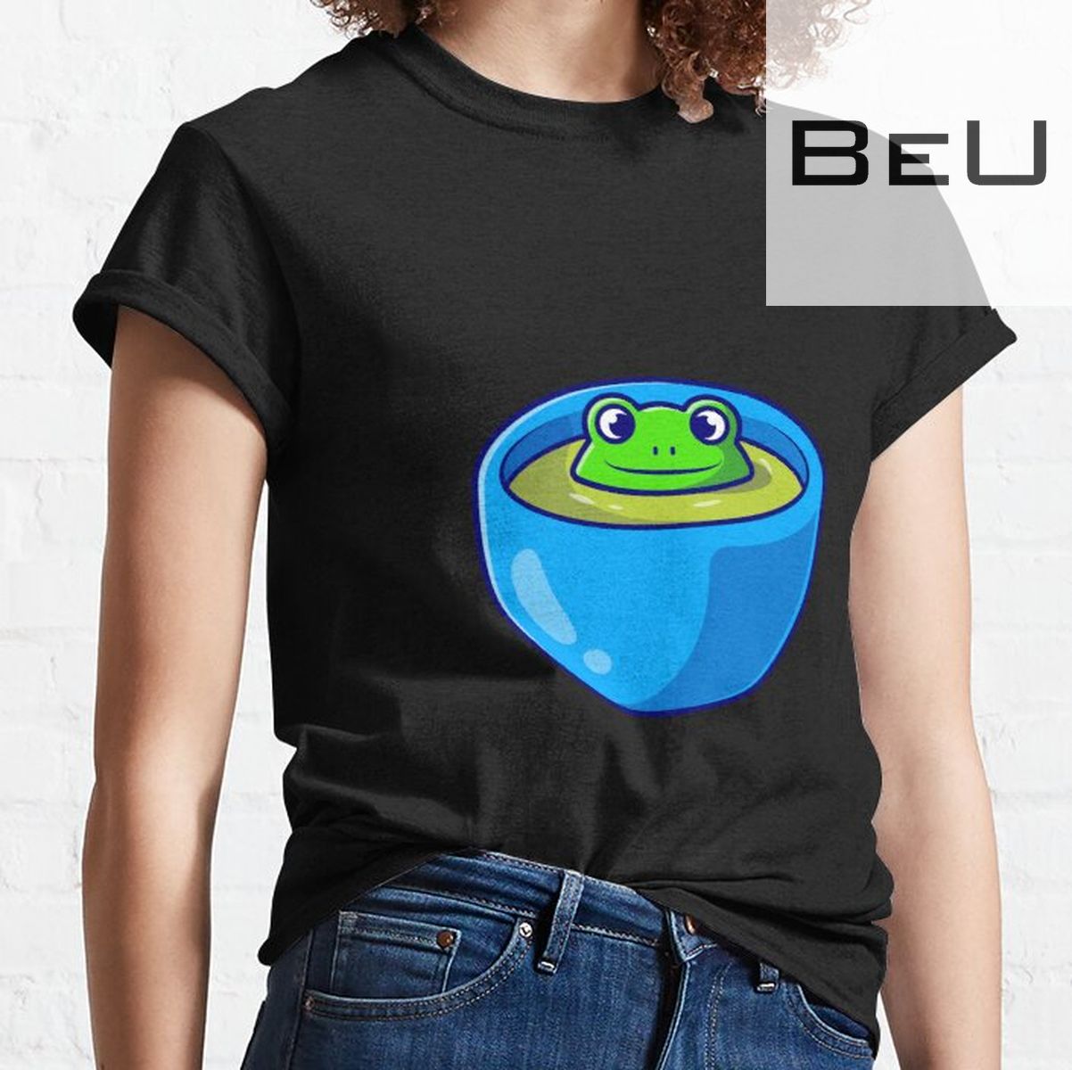 Frogs Drinking Tea Mushroom T-shirt