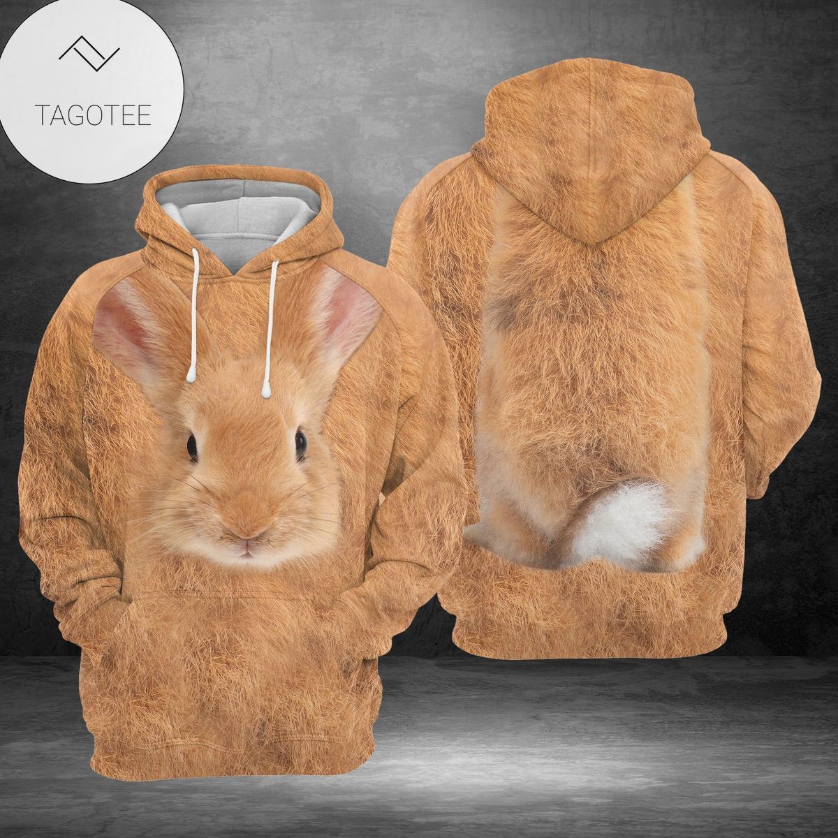 Funny Rabbit Back And Front View Hoodie