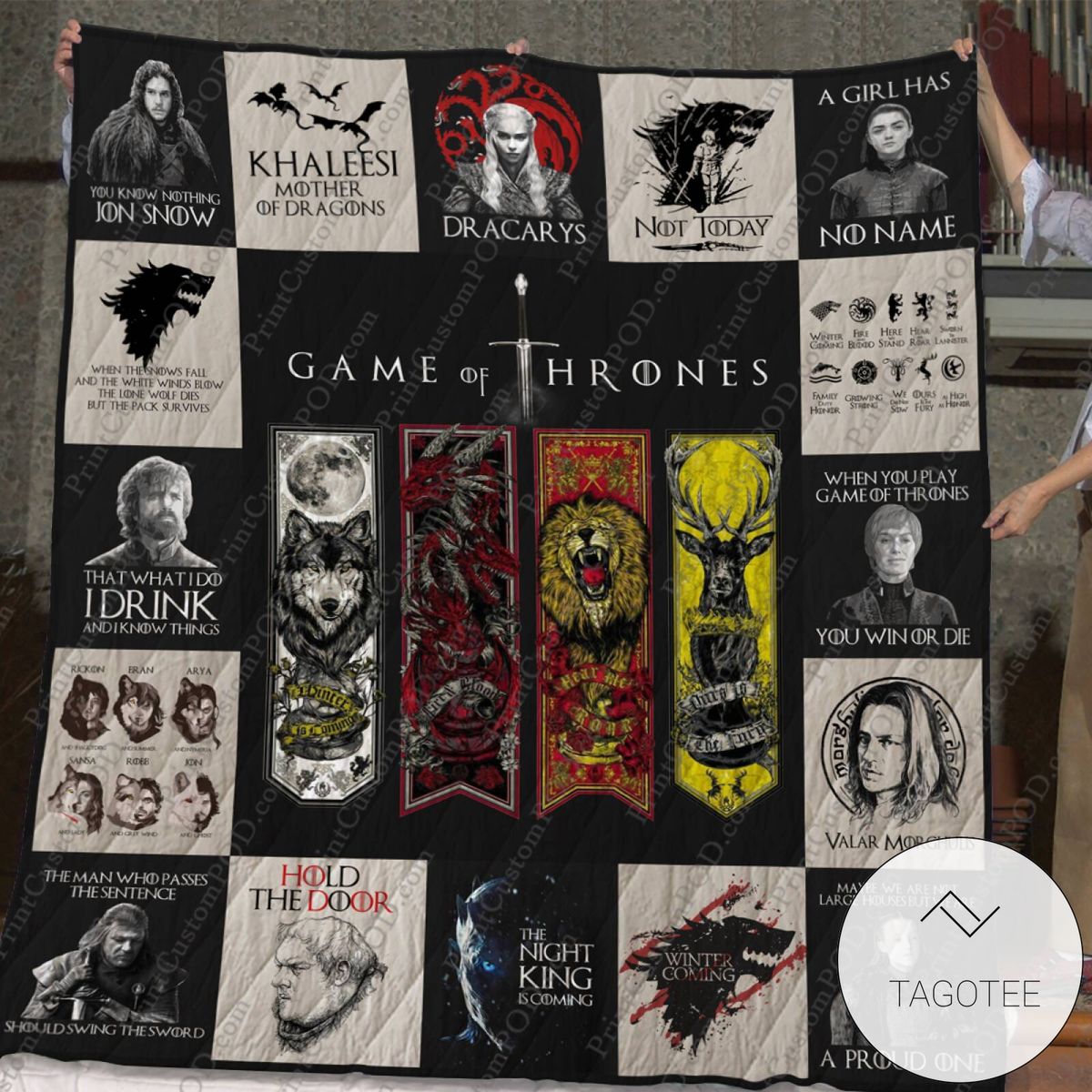 Game Of Thrones Tshirt For Fans Quilt Blanket