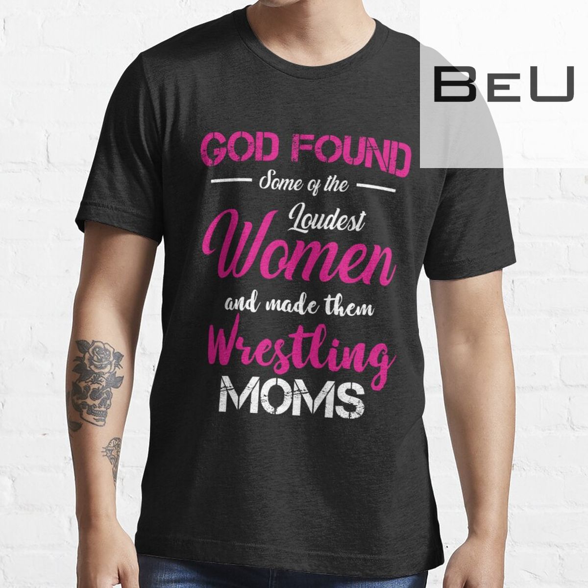 God Found Some Of The Loudest Women And Made Them Wrestling Moms Sticker T-shirt