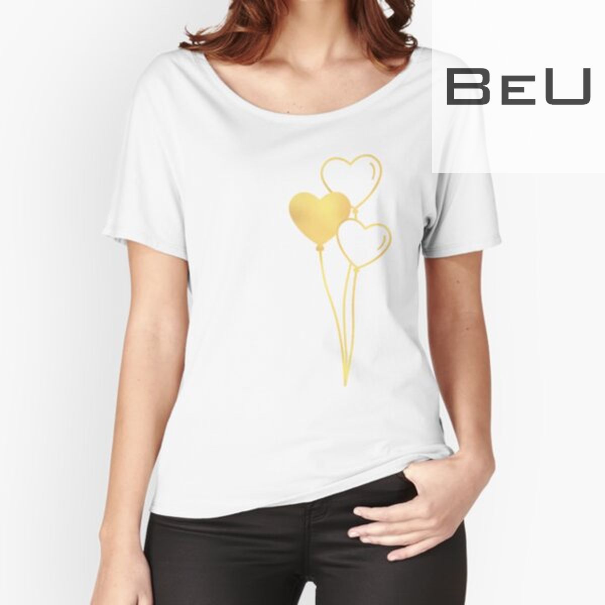 Gold Hearts Relaxed Fit T-shirt