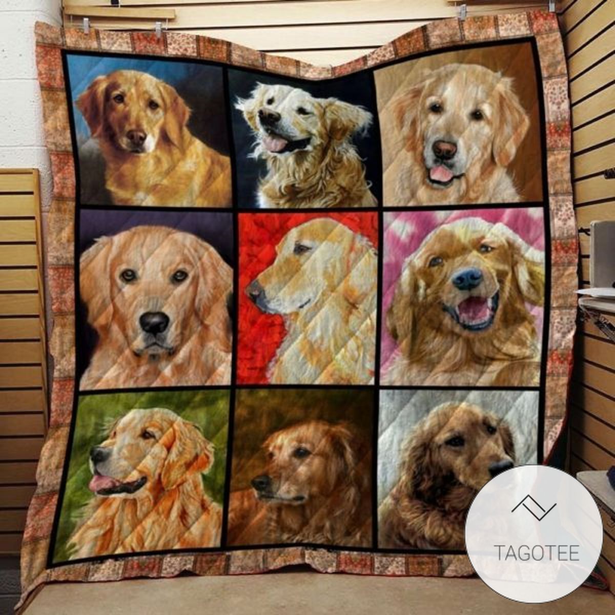 Golden Retriever Dog Quilt Blanket