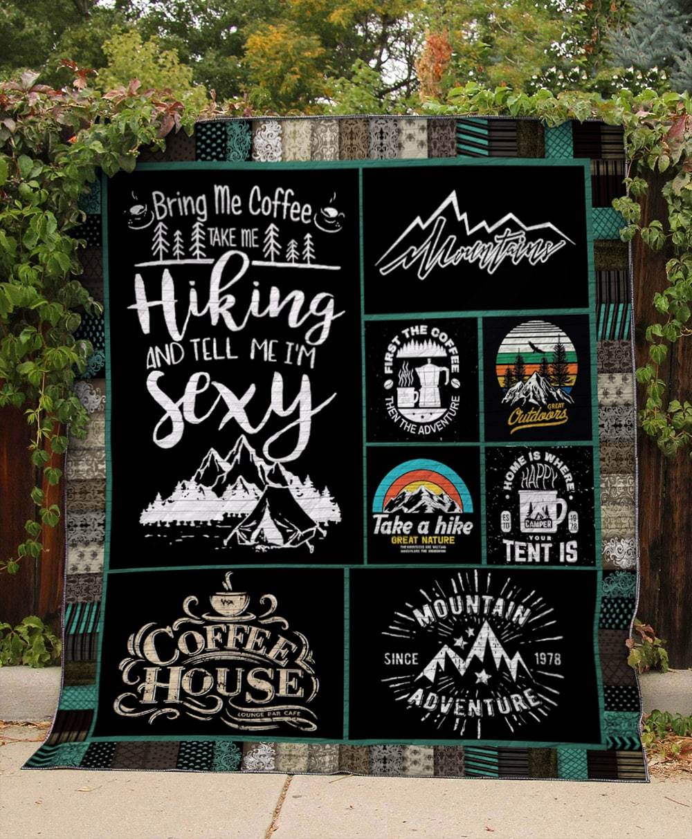 Hiking And Tell Me I’M Sexy Quilt Blanket