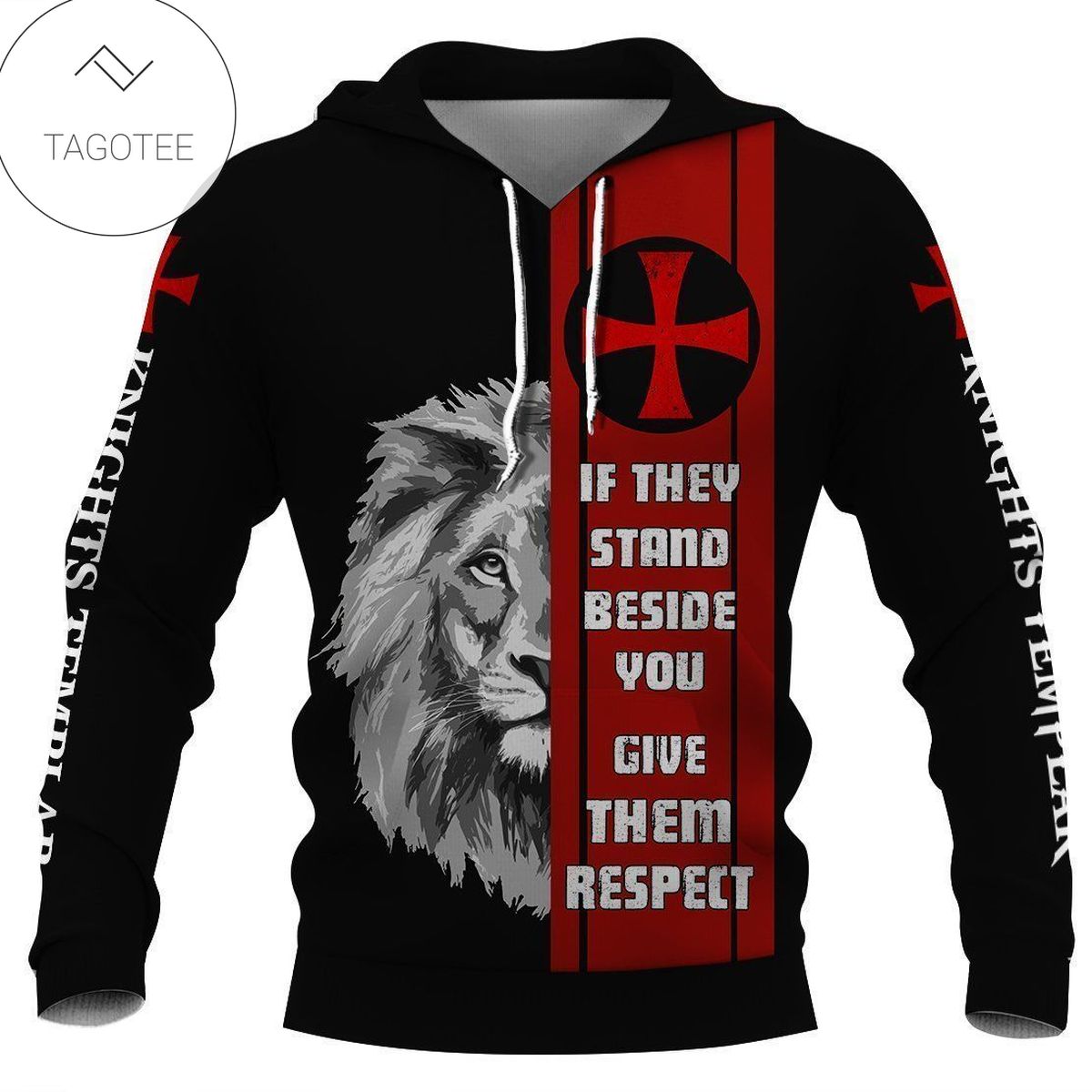 Knight And Lion Red Hoodie