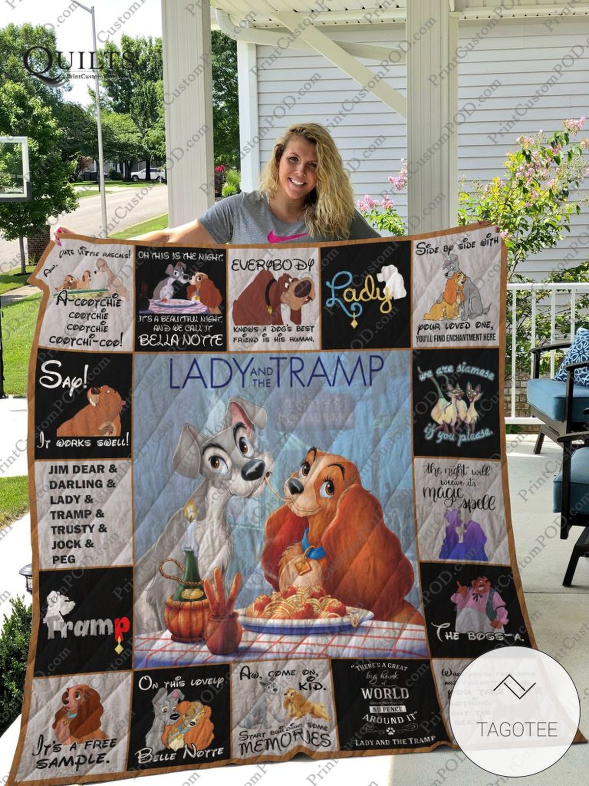 Lady And The Tramp For Fans Version Quilt Blanket