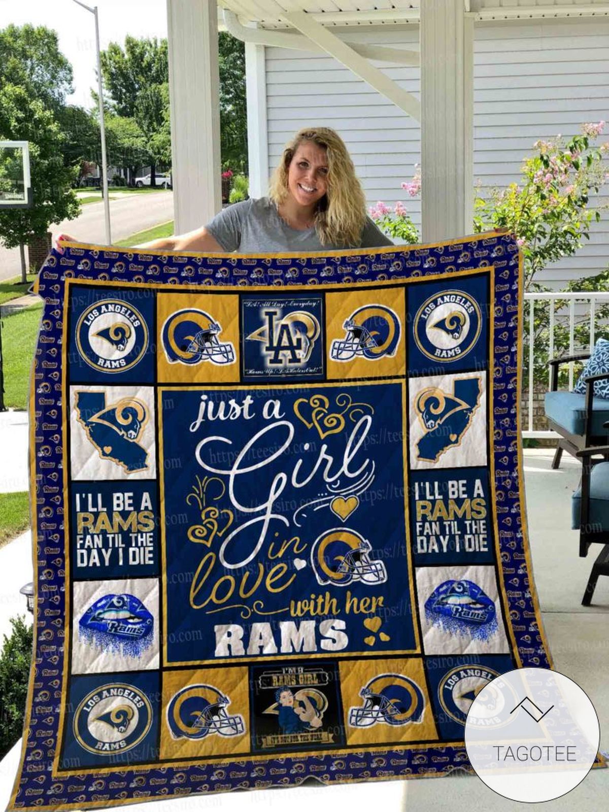 Los Angeles Rams Girl Quilt Blanket