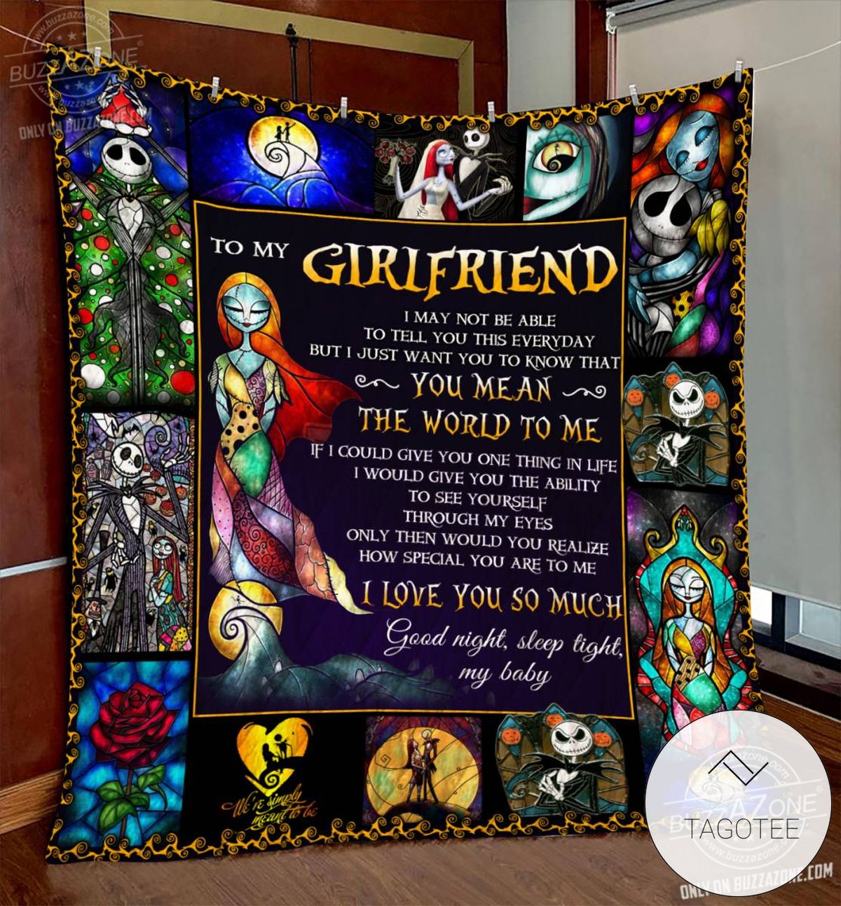 Nightmare Girlfriend You Mean The World To Me Quilt Blanket
