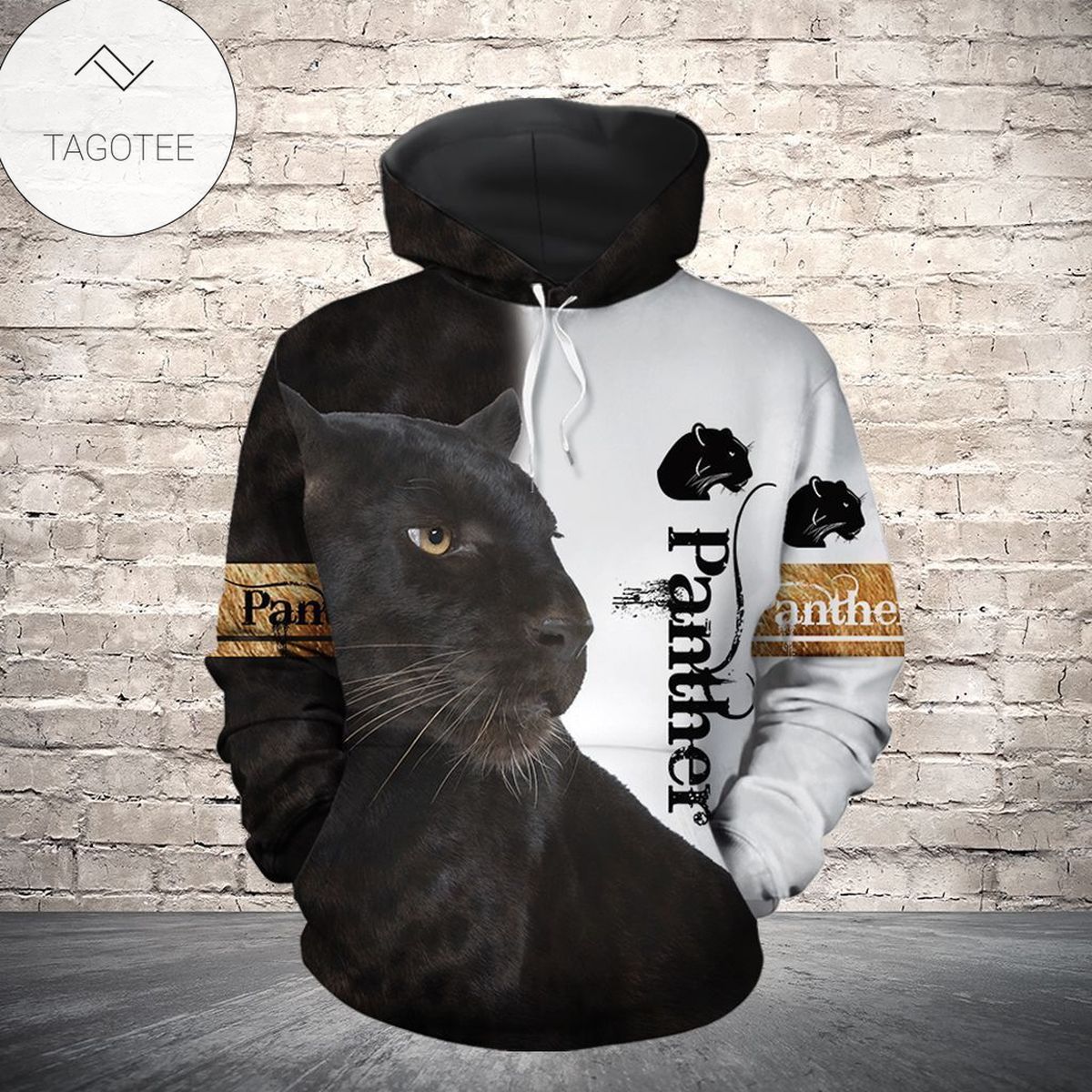 Panther Black And White Hoodie
