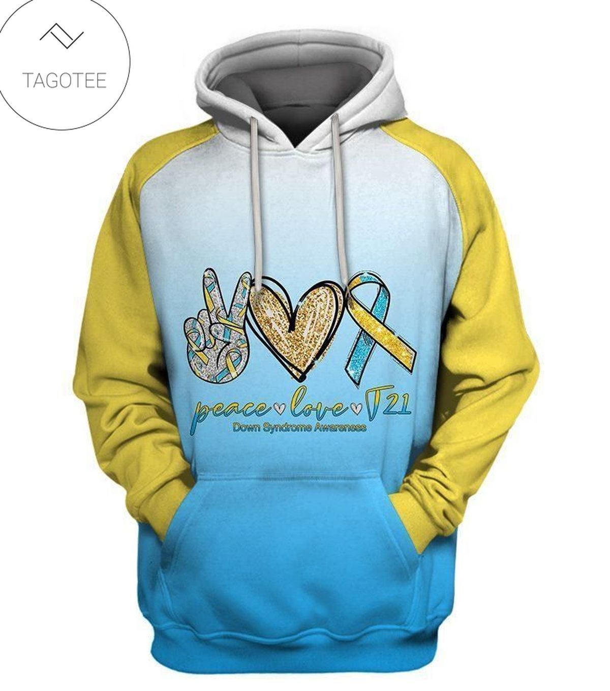 Peace Love Down Syndrome Day Hoodie