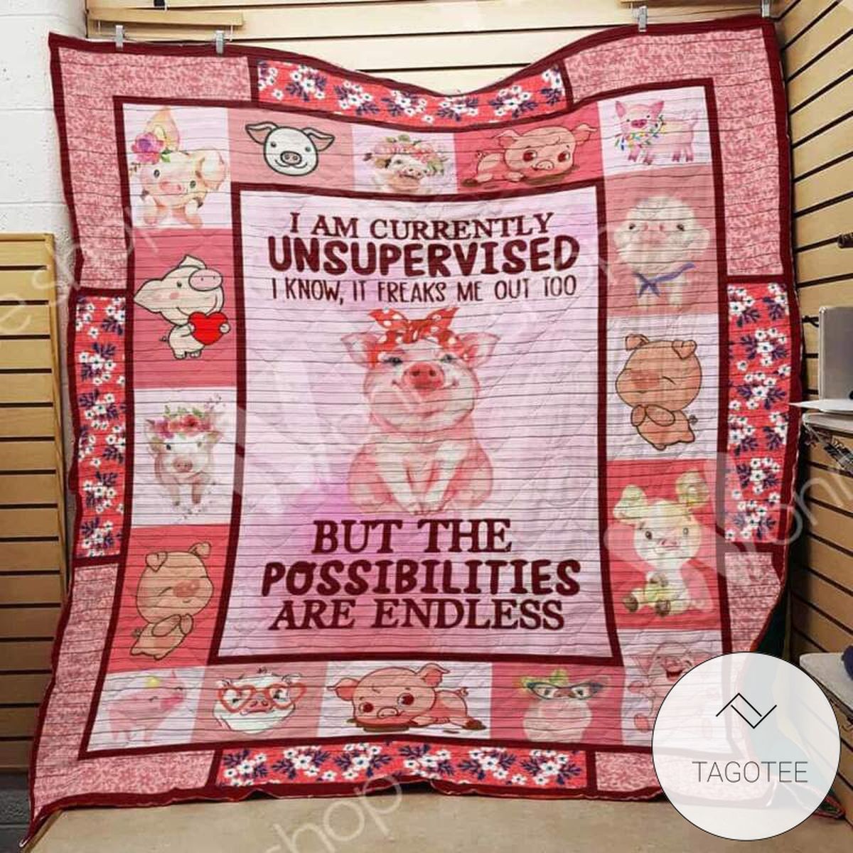 Pig Possibilities Are Endless Quilt Blanket