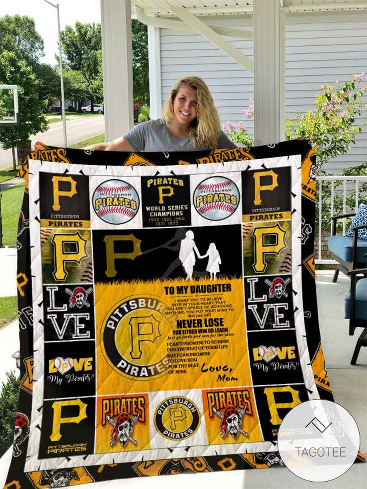 Pittsburgh Pirates To My Daughter Love Mom Quilt Blanket
