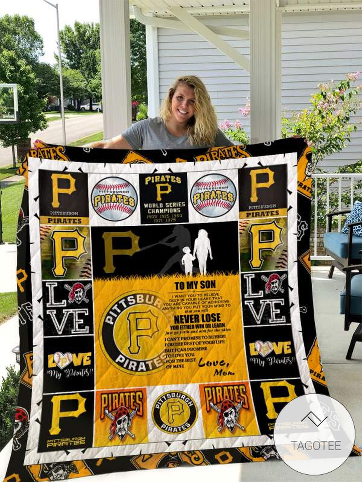 Pittsburgh Pirates To My Son Love Mom Quilt Blanket