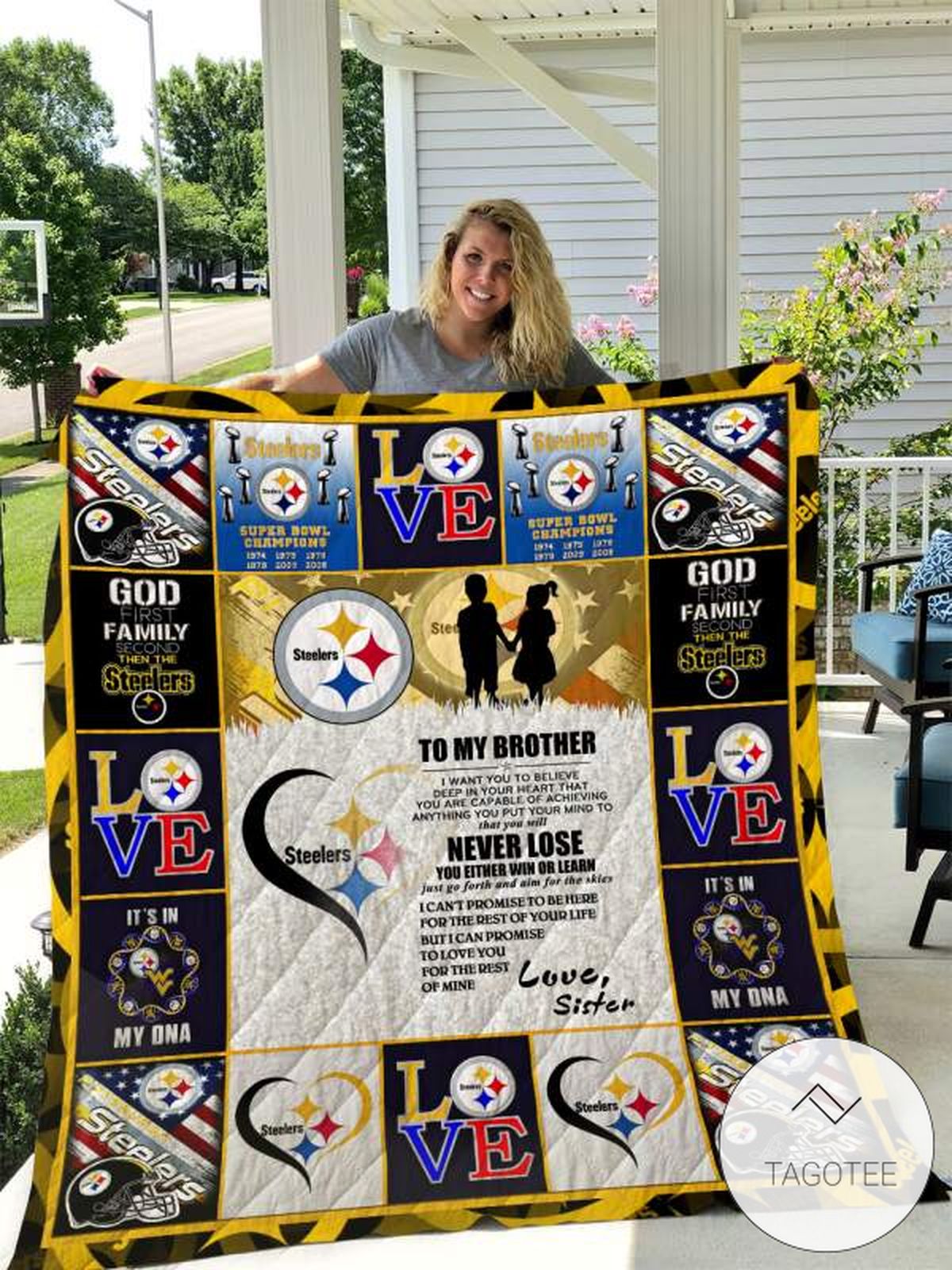 Pittsburgh Steelers To My Brother Love Sister Quilt Blanket