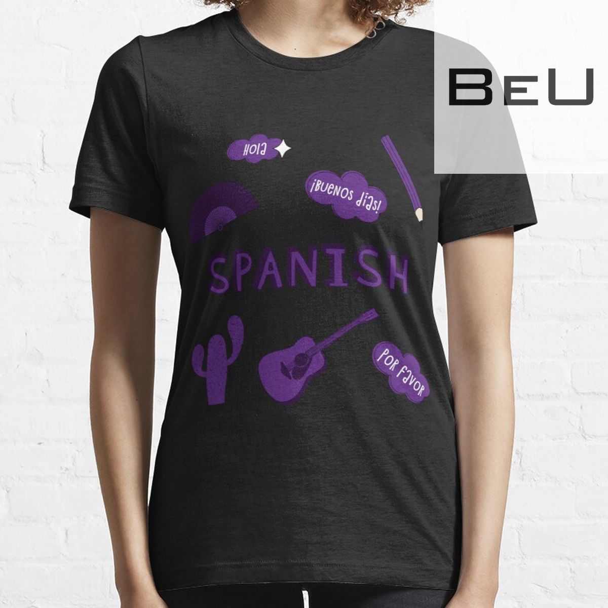 Purple Spanish Language School Subject Sticker Pack Sticker T-shirt