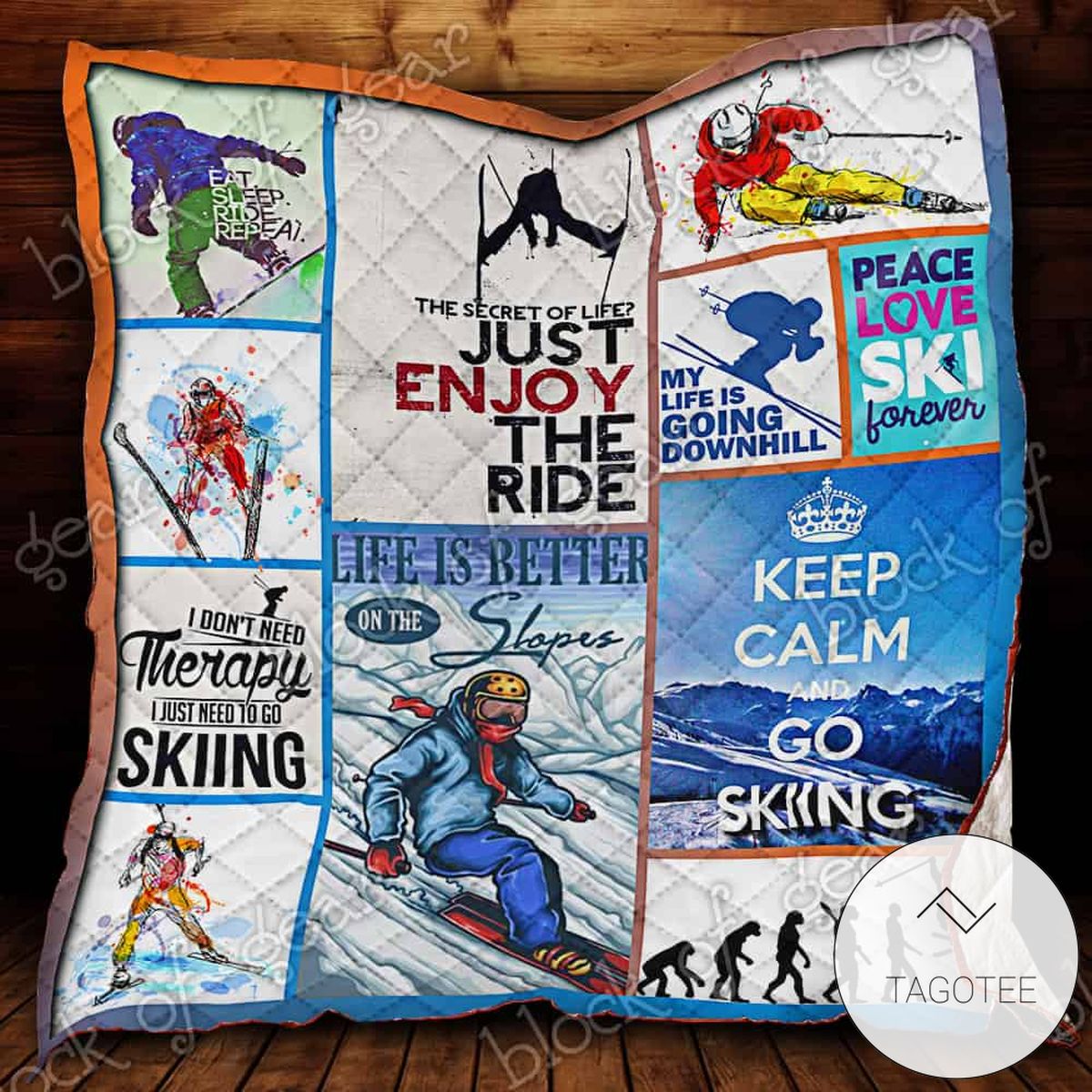 Skiing Life Is Better On The Slopes Quilt Blanket