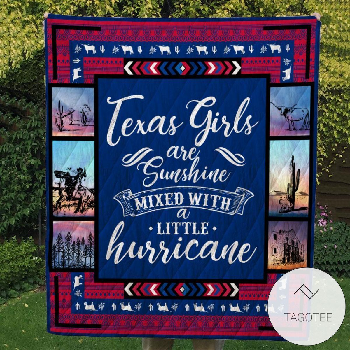 Texas Girls Are Sunshine Mixed Withlittle Hurricane Quilt Blanket