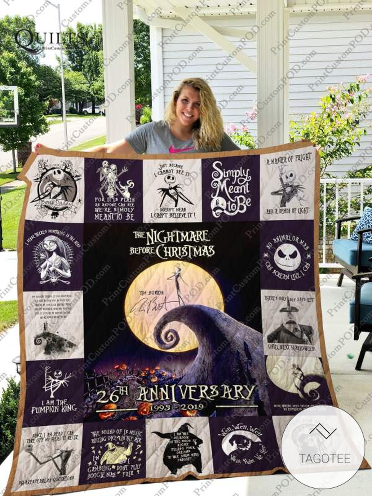 The Nightmare Before Christmas 26Th Anniversary Quilt Blanket