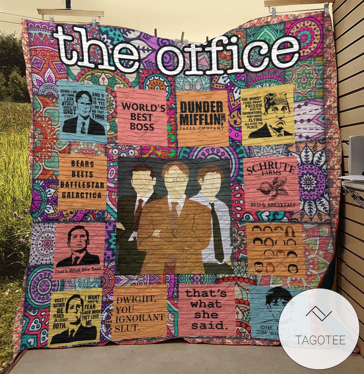 The Office Tv Series The Best Quotes Quilt Blanket