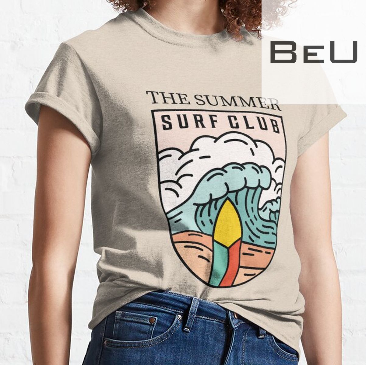 The Summer Surf Club Sticker T-shirt