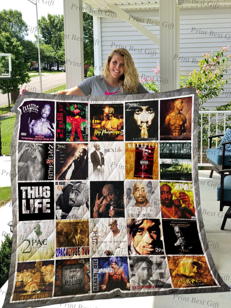 Tupac Shakur Albums Cover Poster Version Quilt Blanket