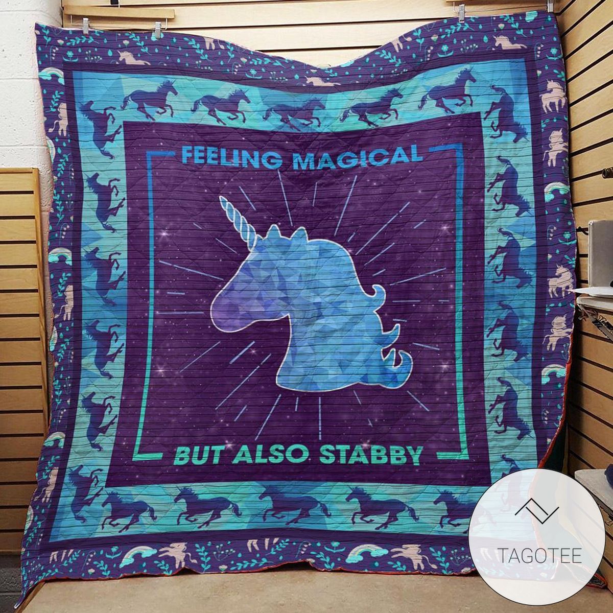 Unicorn Feeling Manical Quilt Blanket