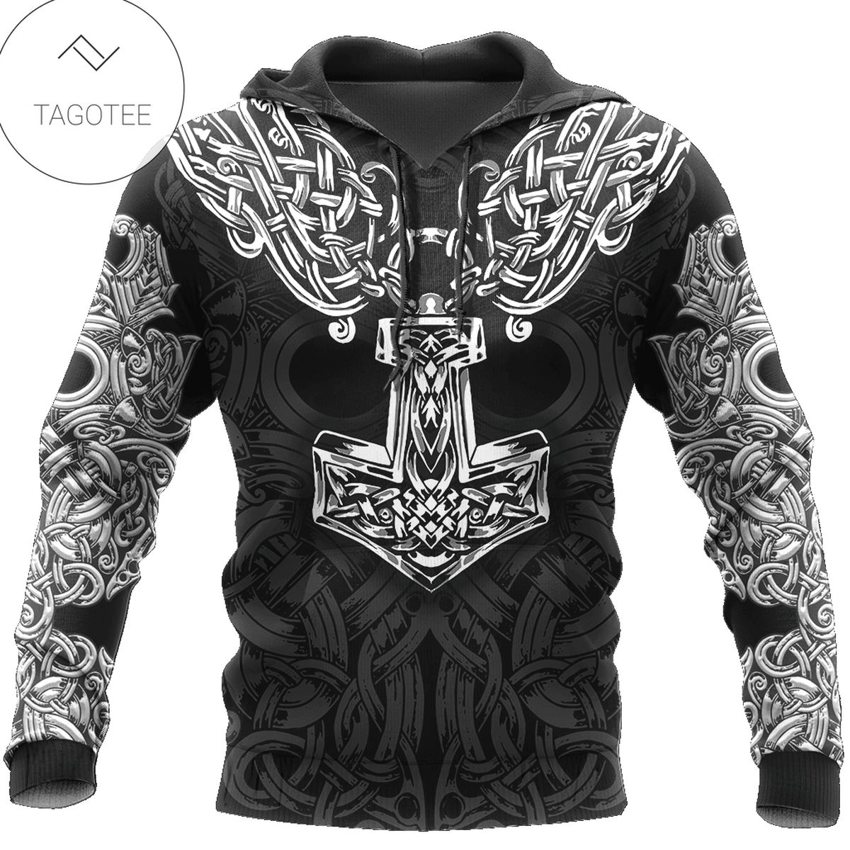 Viking Awesome Black And White Hoodie